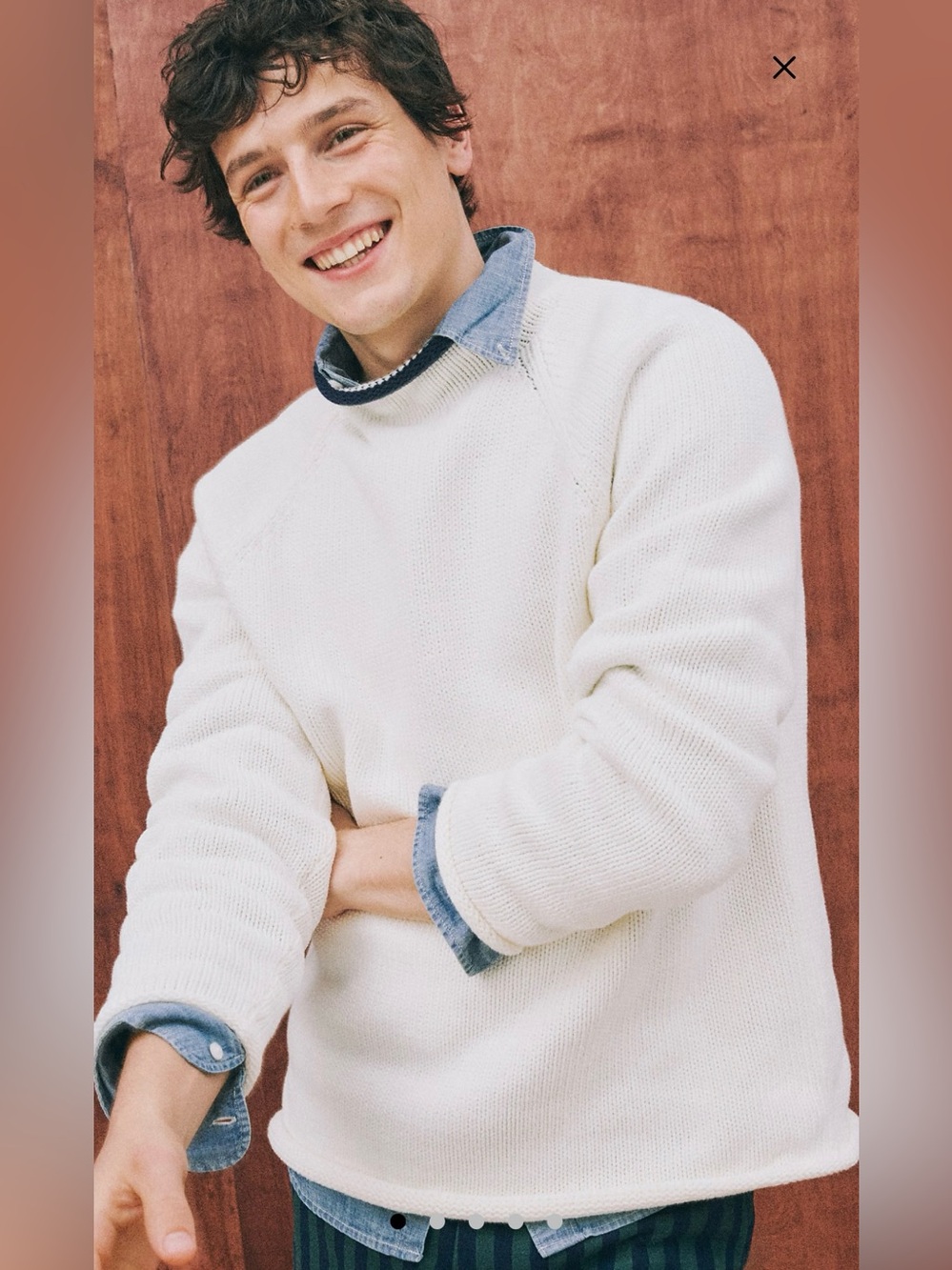 J. CREW 1988 Rollneck™ sweater with tipping in Ivory NWT $118 CQ897